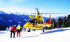 corta elicottero soccorso neve