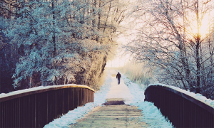 freddo uomo ponte neve