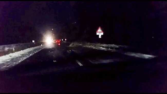 strada neve notte