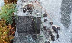 vandali cimitero vaso rotto