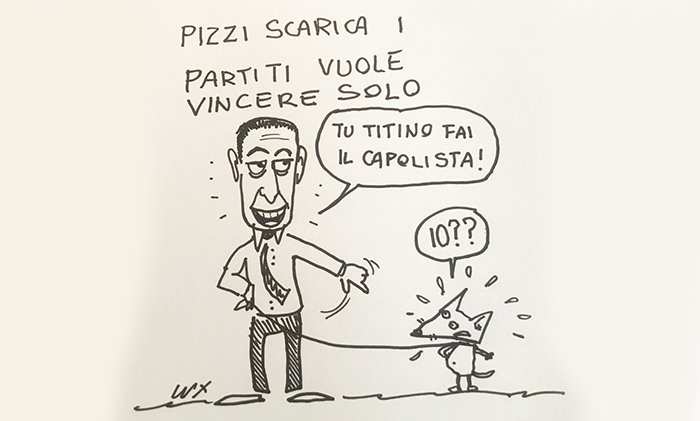 La corsa solitaria di Lucio Pizzi nella vignetta di Carlo Lux