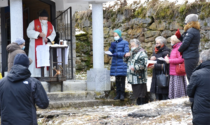 Santa Barbara celebrata presso le vecchie miniere aurifere al Ribasso del Morghen. FOTO