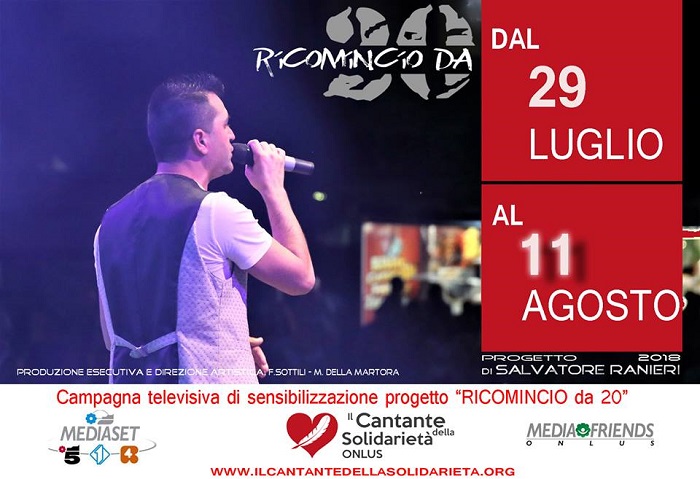 Il Cantante della Solidarietà sulle reti Mediaset fino all'11 agosto