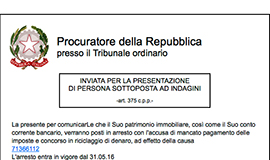 b finta mail procura