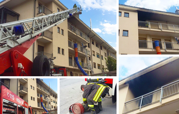 Fumo e fiamme: si incendia un divano alla Casa di riposo domese. Foto