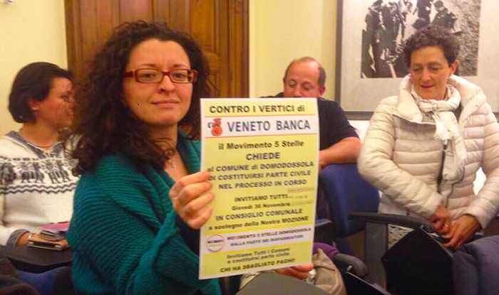 Domo respinge la mozione del M5S e non si costituisce parte civile contro Veneto Banca
