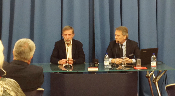 Marco Fortis, consigliere economico di Palazzo Chigi, in conferenza al Rosmini