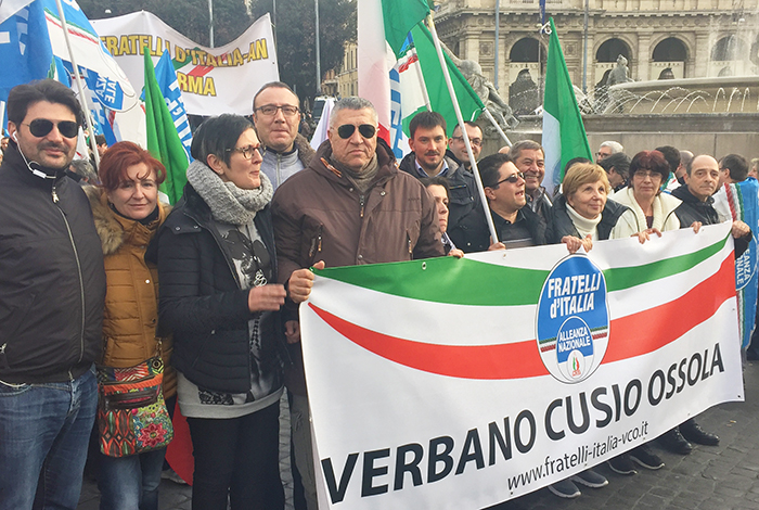 Fratelli d'Italia An del Vco a Roma per la manifestazione “Italia Sovrana”