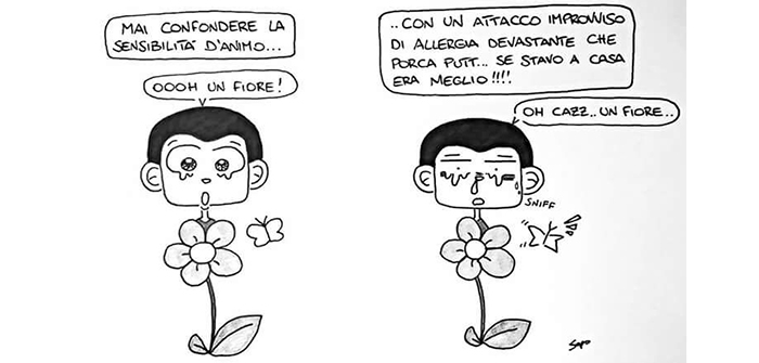 Le allergie di stagione nella nuova vignetta di Sapo