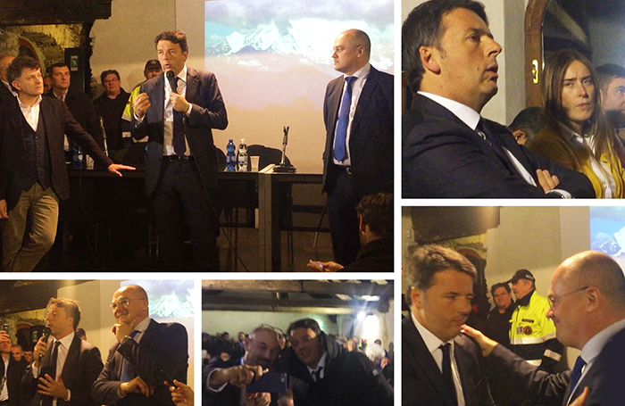 Matteo Renzi a Vogogna con Maria Elena Boschi. Video e foto