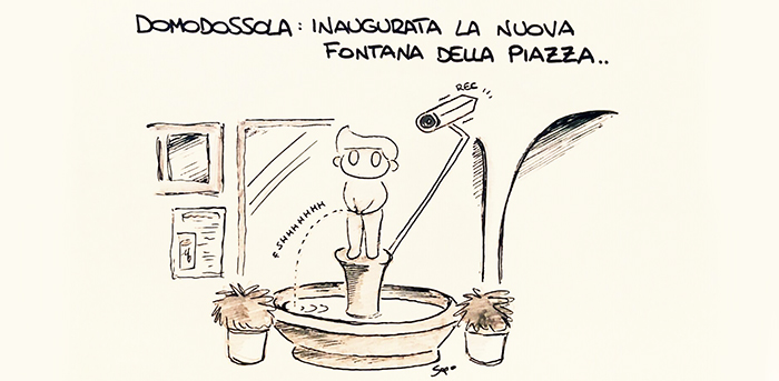 La pipì in piazza nella nuova vignetta di Sapo