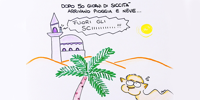 L'atteso arrivo della neve nella nuova vignetta di Sapo