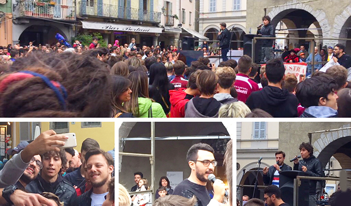 Piazza Mercato gremita per la Papu Dance de "Gli autogol"