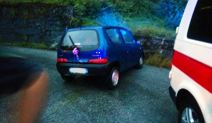  Incidente con due feriti lievi sulla strada per il Lusentino