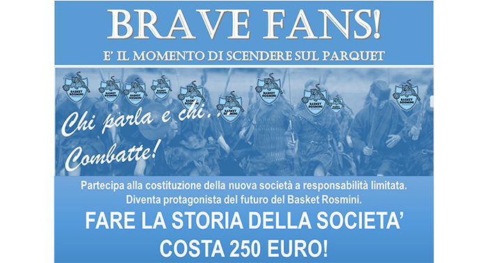 Trovati i primi “Brave Fans”, pochi giorni ancora per farsi avanti e sostenere la squadra