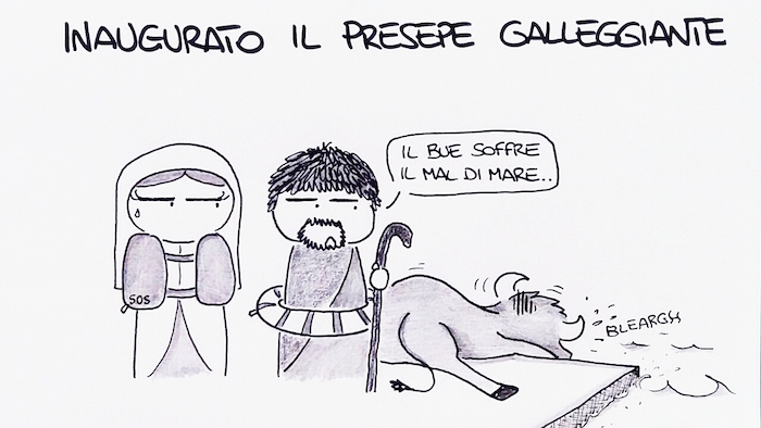 Il bue del presepe ha qualche problema - La nuova vignetta di Sapo 