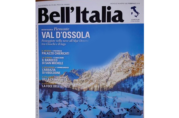 La bellezza del Devero innevato in copertina nel giornale "Bell'Italia"