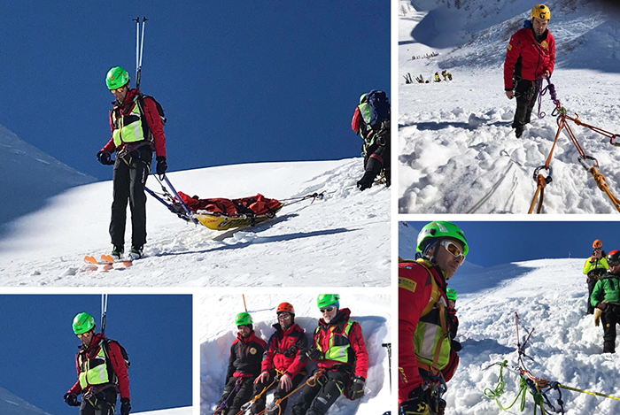 Ricerca dei travolti da valanga, esercitazione del Soccorso Alpino a Domobianca