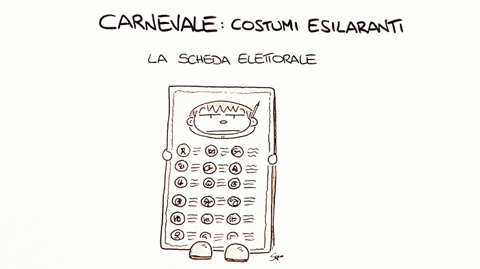 Le elezioni ed il Carnevale nella nuova vignetta di Sapo