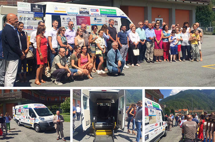 Il cuore (e il portafoglio) di 64 benefattori per il nuovo pulmino del Ciss Ossola. Video