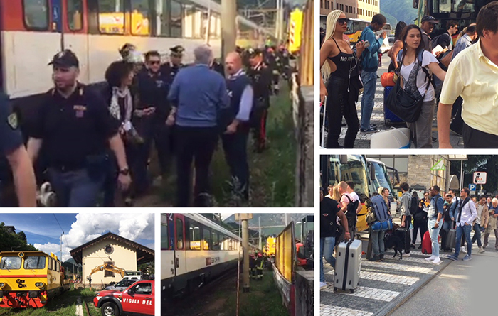 Circa 200 i passeggeri bloccati per due ore e mezza sul treno e poi trasbordati: “Non è stato urto violento”. Video