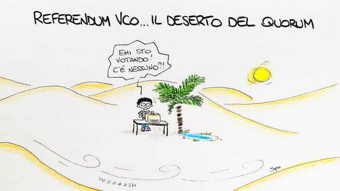 Referendum e quorum: la vignetta di Sapo 