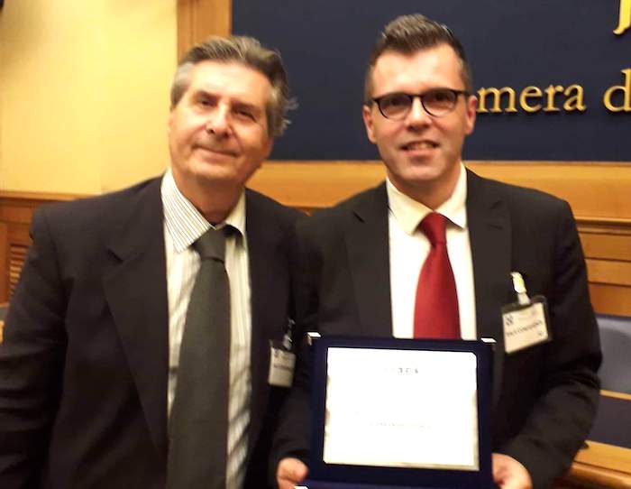 Il varzese Alessandro Wesh insignito alla Camera dei deputati del premio alla carriera
