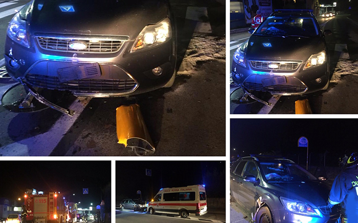 Incidente alle porte di Domo: "battezzato" il primo spartitraffico. Foto