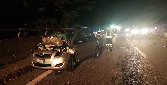 Tragedia sfiorata in superstrada, pianta cade su un'auto in transito. Due feriti
