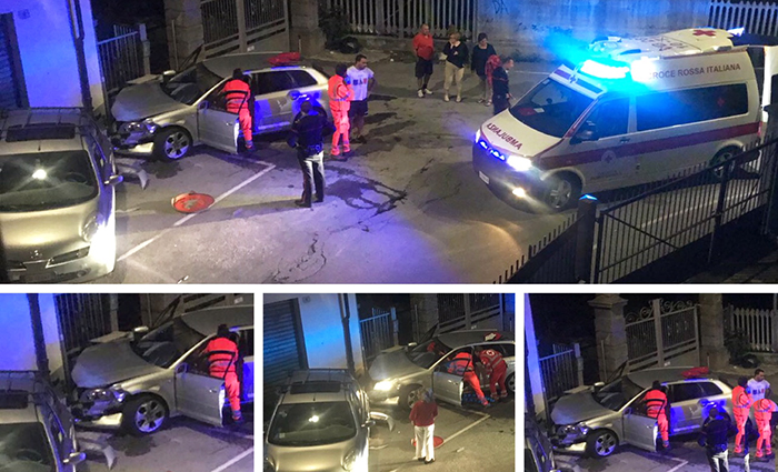 Schianto all'alba, due donne in ospedale. Dalla botta salta la luce in tutta la Cappuccina. Foto