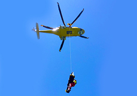 b elicottero 118 recupero verricello