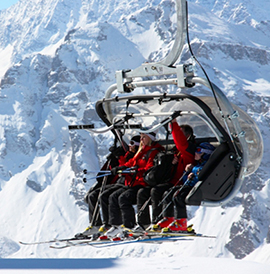 corta impianto risalita sci