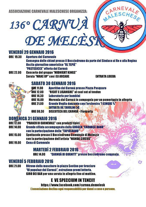 programma carnevale malesco