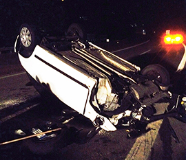 corta auto cappotata superstrada citroen