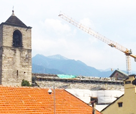 corta lavori tetto collegiata chiesa