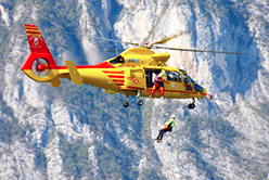 corta elicottero 118 recupero neve